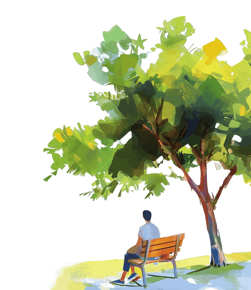 Peaceful scene with tree